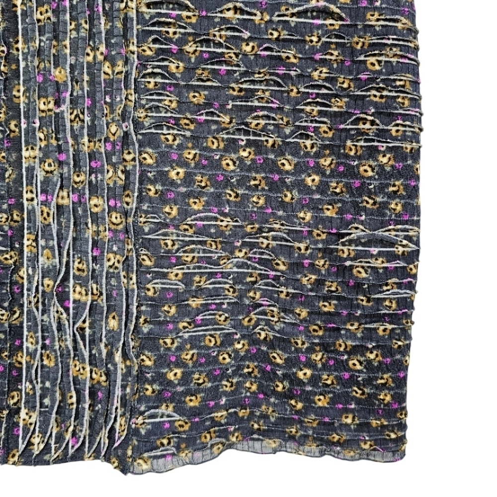 Free People Floral Bodycon Dress Sz Small Black Mini Y2K 00s Textured Grungecore - Picture 14 of 16